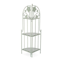 Angoliera 3 Piani Acciaio Verde Stile Rustico da Interno - GIANNA