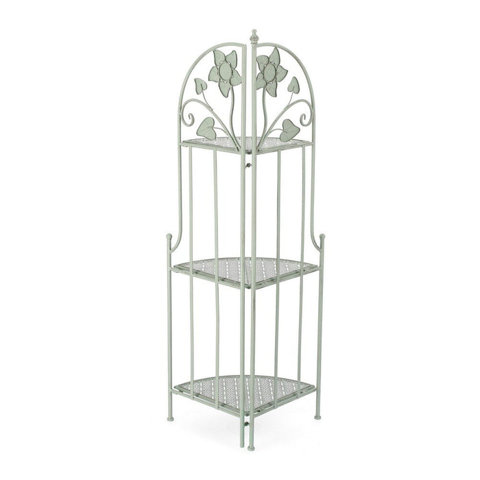 Angoliera 3 Piani Acciaio Verde Stile Rustico da Interno - GIANNA