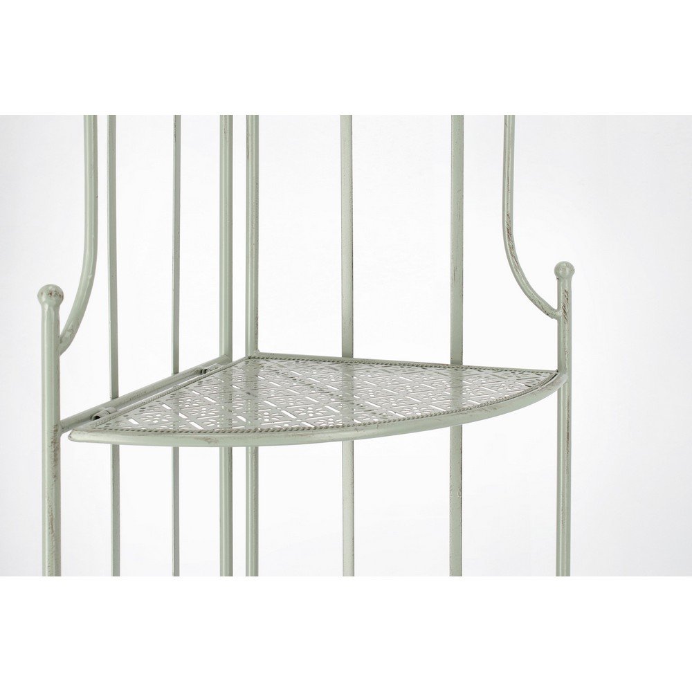 Angoliera 3 Piani Acciaio Verde Stile Rustico da Interno - GIANNA