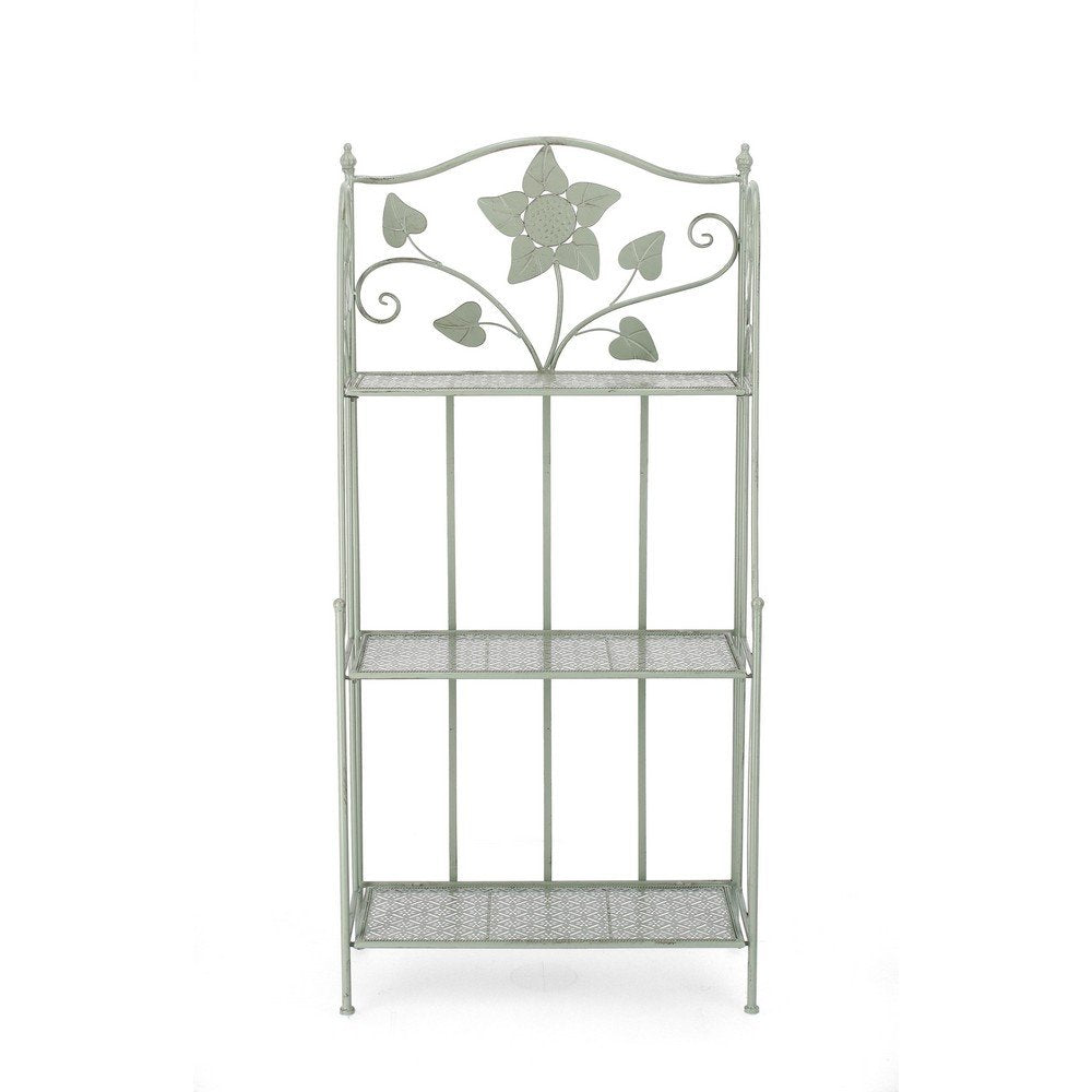 Scaffale 3 Piani Acciaio Verde Rustico da Interno - GIANNA