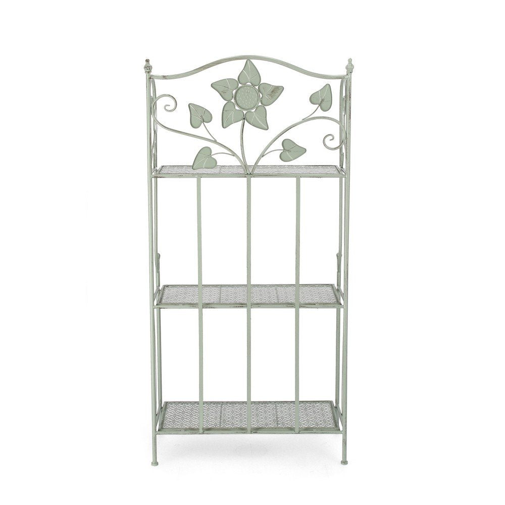 Scaffale 3 Piani Acciaio Verde Rustico da Interno - GIANNA