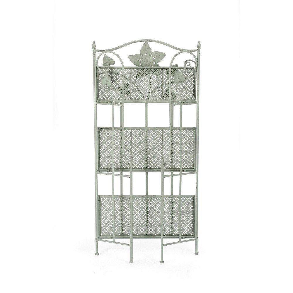 Scaffale 3 Piani Acciaio Verde Rustico da Interno - GIANNA