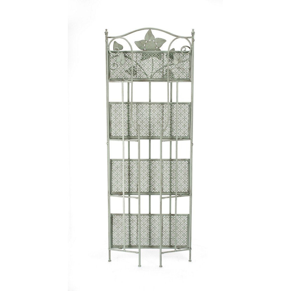 Scaffale 4 Piani Acciaio Verde Rustico da Interno - GIANNA