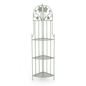 Angoliera 4 Piani Acciaio Verde Stile Rustico da Interno - GIANNA