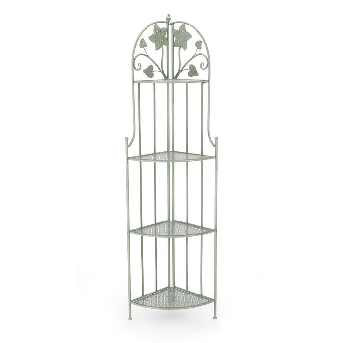 Angoliera 4 Piani Acciaio Verde Stile Rustico da Interno - GIANNA