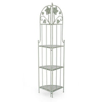 Angoliera 4 Piani Acciaio Verde Stile Rustico da Interno - GIANNA