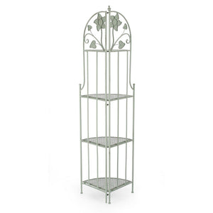 Angoliera 4 Piani Acciaio Verde Stile Rustico da Interno - GIANNA