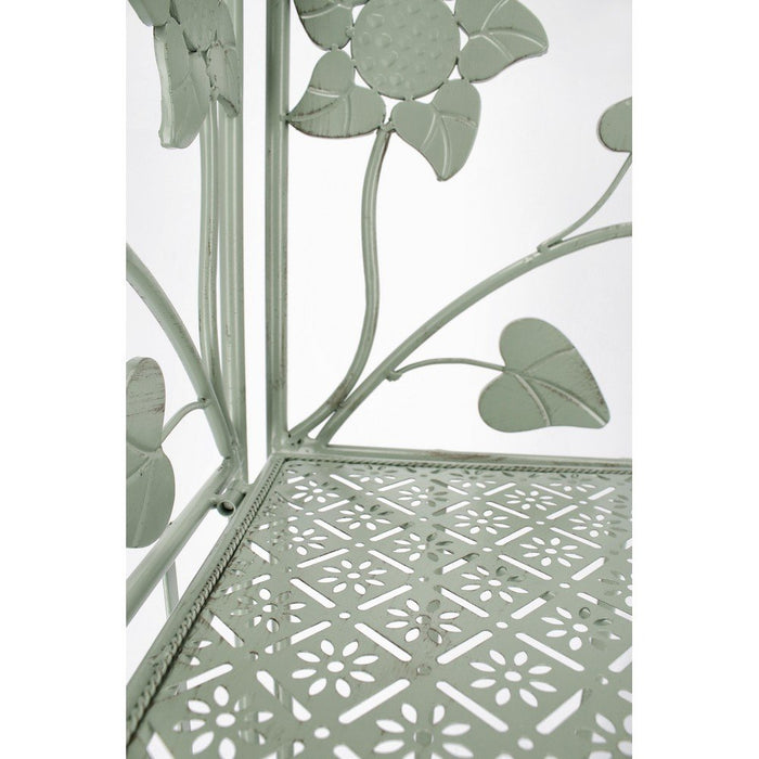Angoliera 4 Piani Acciaio Verde Stile Rustico da Interno - GIANNA