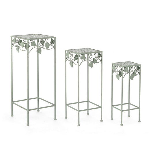 Set 2 Porta Fiori in Metallo Verde Rustico da Interno - GIANNA