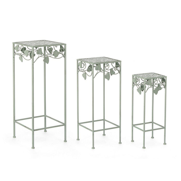 Set 2 Porta Fiori in Metallo Verde Rustico da Interno - GIANNA