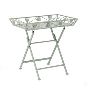 Set 2 Tavoli Rettangolari Acciaio Verde da Esterno - GIANNA