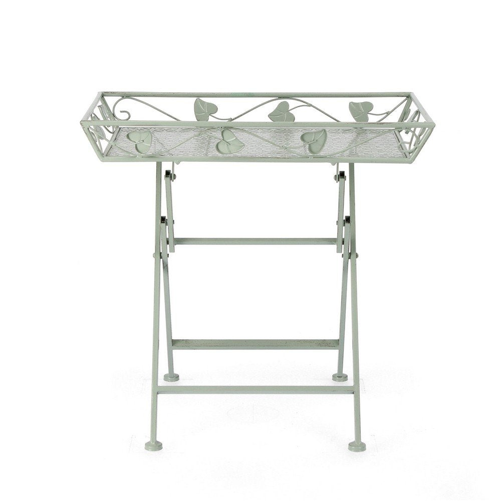 Set 2 Tavoli Rettangolari Acciaio Verde da Esterno - GIANNA