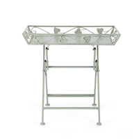 Set 2 Tavoli Rettangolari Acciaio Verde da Esterno - GIANNA