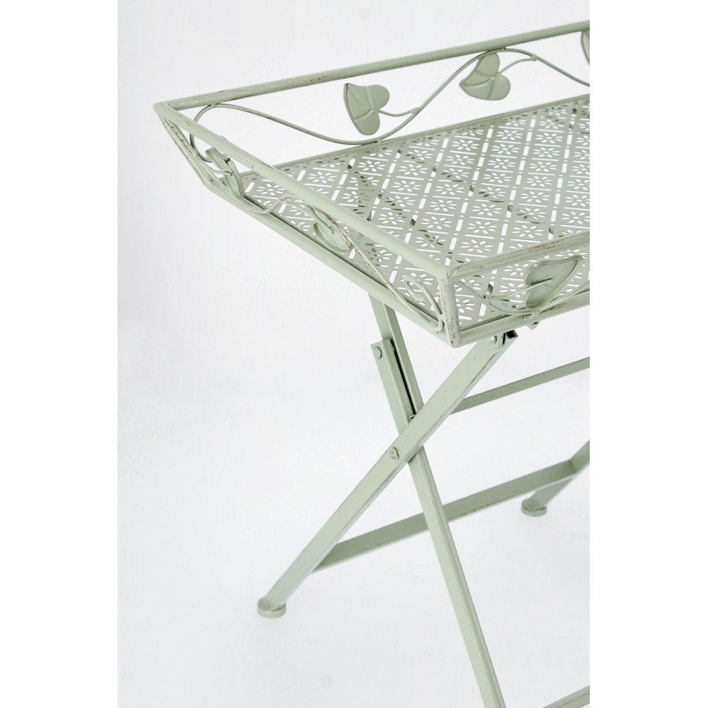 Set 2 Tavoli Rettangolari Acciaio Verde da Esterno - GIANNA