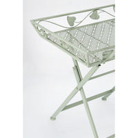 Set 2 Tavoli Rettangolari Acciaio Verde da Esterno - GIANNA