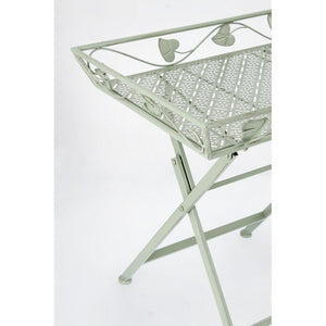 Set 2 Tavoli Rettangolari Acciaio Verde da Esterno - GIANNA