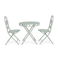 Set 2 Sedie Acciaio Verde Shabby da Esterno - GIANNA