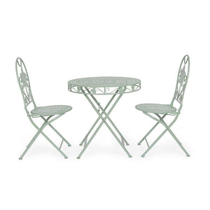 Set 2 Sedie Acciaio Verde Shabby da Esterno - GIANNA