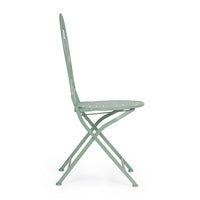Set 2 Sedie Acciaio Verde Shabby da Esterno - GIANNA