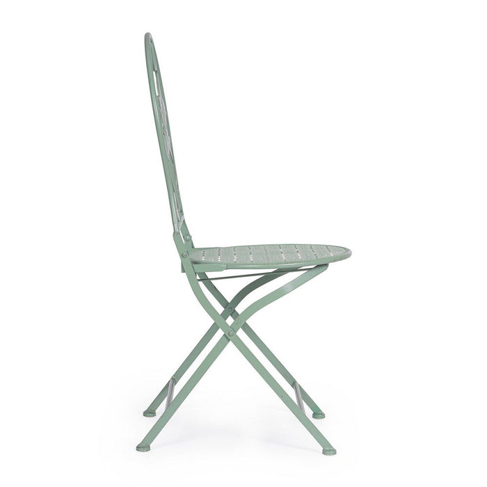 Set 2 Sedie Acciaio Verde Shabby da Esterno - GIANNA