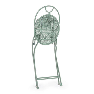 Set 2 Sedie Acciaio Verde Shabby da Esterno - GIANNA