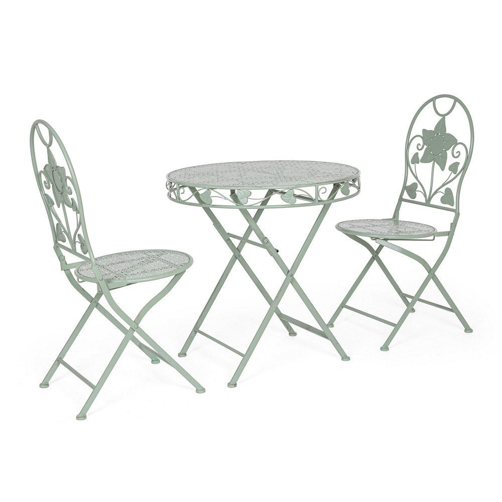 Set 2 Sedie Acciaio Verde Shabby da Esterno - GIANNA