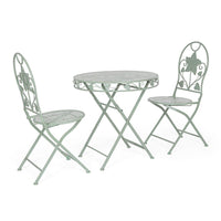 Set 2 Sedie Acciaio Verde Shabby da Esterno - GIANNA