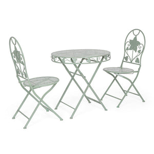 Set 2 Sedie Acciaio Verde Shabby da Esterno - GIANNA