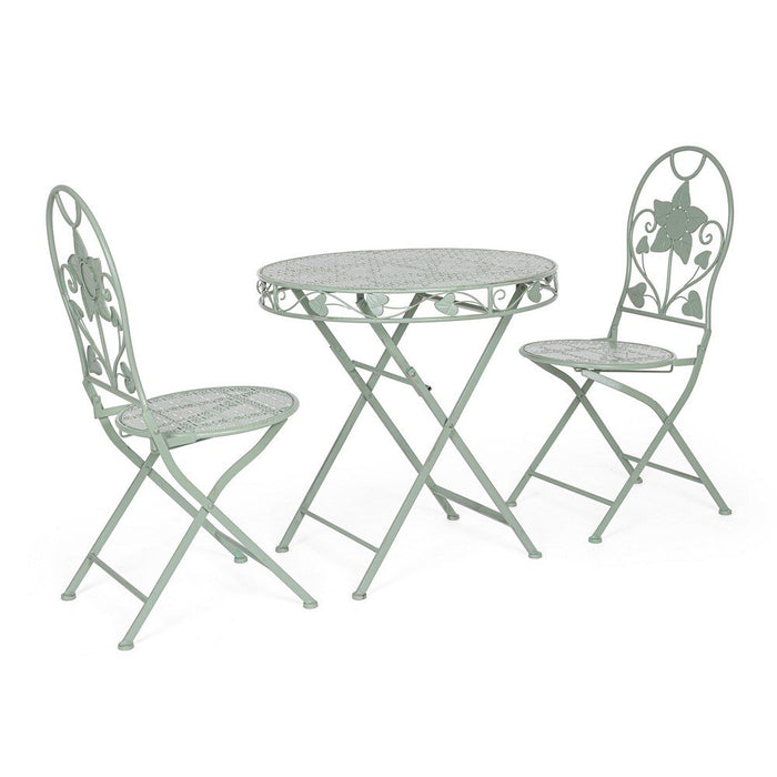 Set 2 Sedie Acciaio Verde Shabby da Esterno - GIANNA