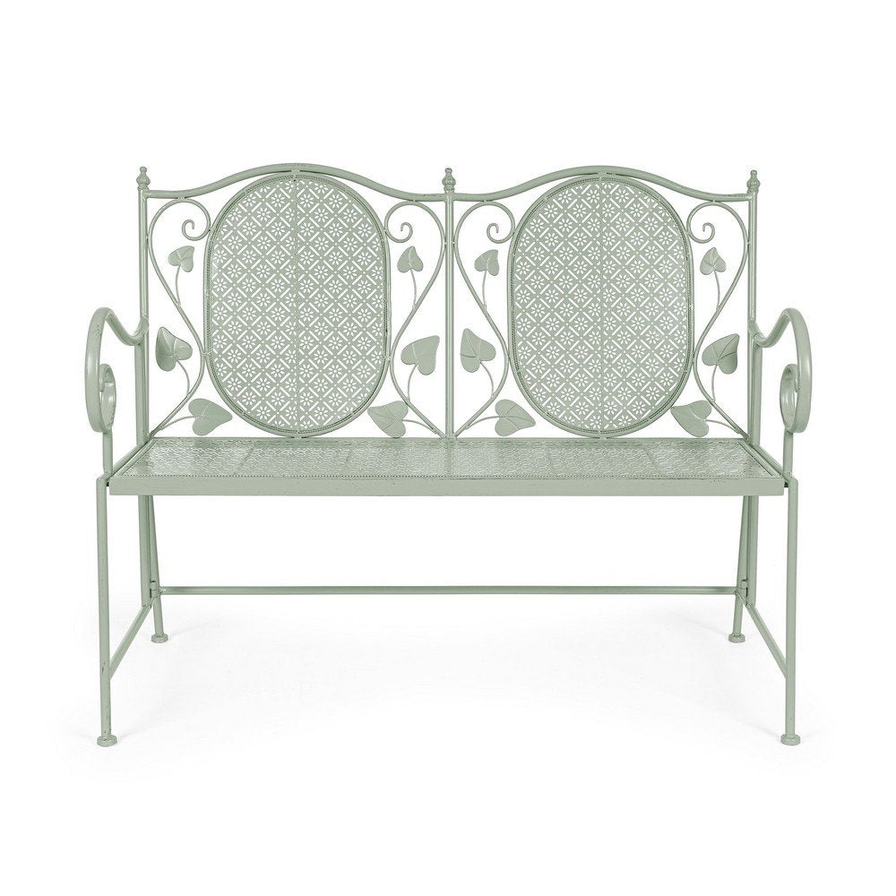 Panca Acciaio Verde Stile Rustico da Esterno - GIANNA