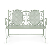 Panca Acciaio Verde Stile Rustico da Esterno - GIANNA