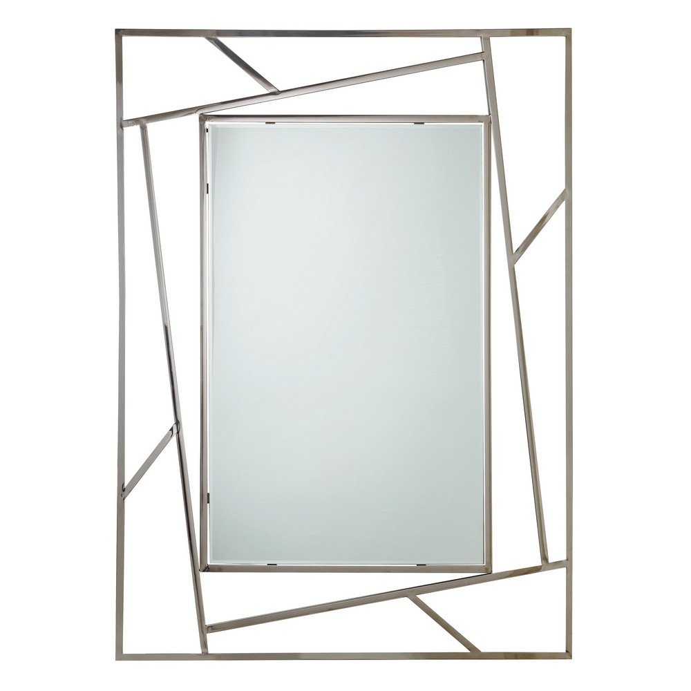 Specchio Rettangolare Acciaio Trasparente Moderno da Parete 120x90 - GAVIN
