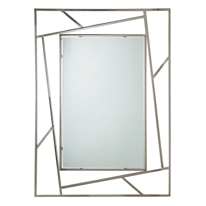 Specchio Rettangolare Acciaio Trasparente Moderno da Parete 120x90 - GAVIN