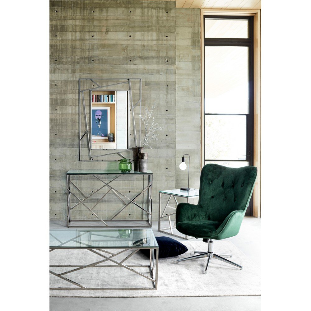 Specchio Rettangolare Acciaio Trasparente Moderno da Parete 120x90 - GAVIN