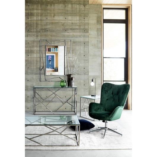 Specchio Rettangolare Acciaio Trasparente Moderno da Parete 120x90 - GAVIN