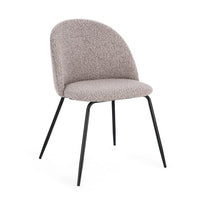 Set 4 Sedie Tessuto Avorio Gambe Oro Moderne da Interno - GABRI Colore: Nero