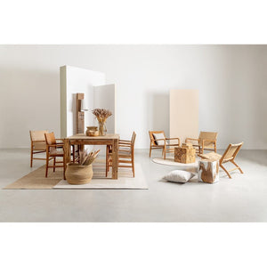 Tavolino in Teak Bianco Moderno da Interno 30x30 - FROSTY