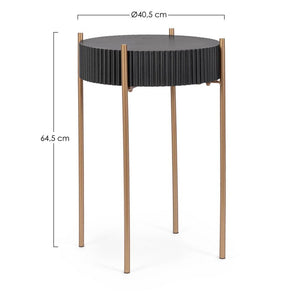 Tavolino Acciaio Nero Moderno da Interno H64.5 cm - FREYA