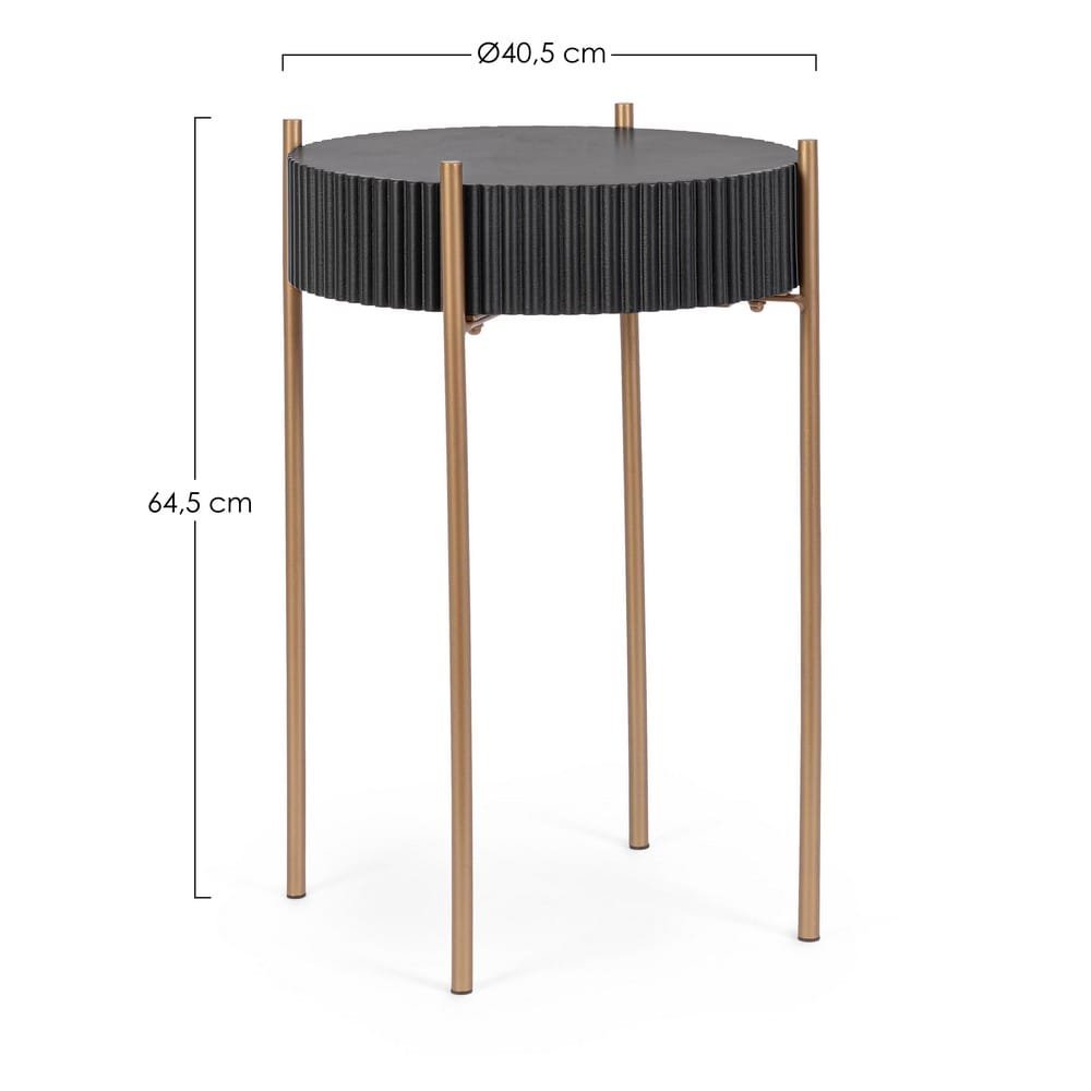 Tavolino Acciaio Nero Moderno da Interno H64.5 cm - FREYA
