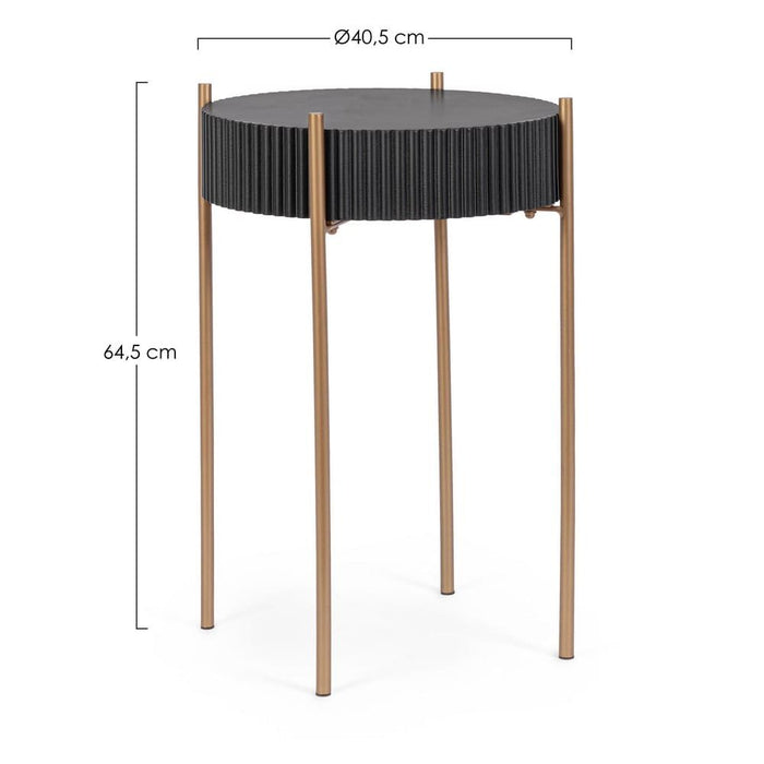 Tavolino Acciaio Nero Moderno da Interno H64.5 cm - FREYA