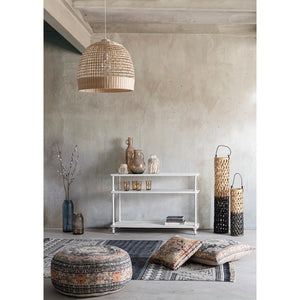 Set 6 Lanterne Legno Blu Boho da Esterno H80 cm - FLORES