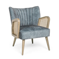 Poltrona Tessuto Rosso Stile Scandinavo da Interno - FLORENCE Colore: Blu