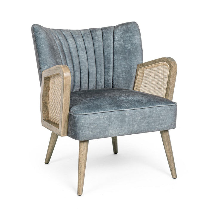 Poltrona Tessuto Rosso Stile Scandinavo da Interno - FLORENCE Colore: Blu