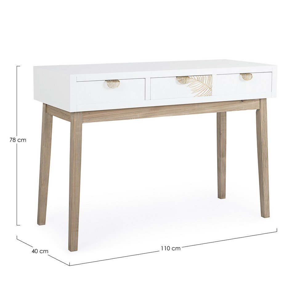 Consolle Legno Bianco Moderna da Interno - FLORA