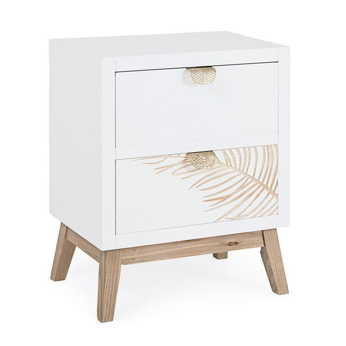 Comodino Legno Bianco Moderno da Interno - FLORA