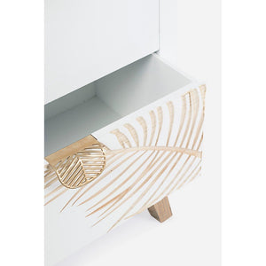 Comodino Legno Bianco Moderno da Interno - FLORA