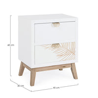 Comodino Legno Bianco Moderno da Interno - FLORA