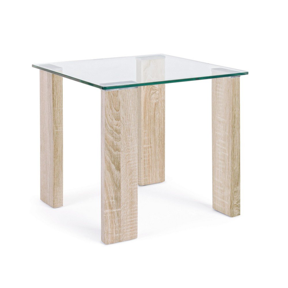 Tavolino Vetro Marrone Moderno da Interno 55x55 - FELIX Colore: Marrone