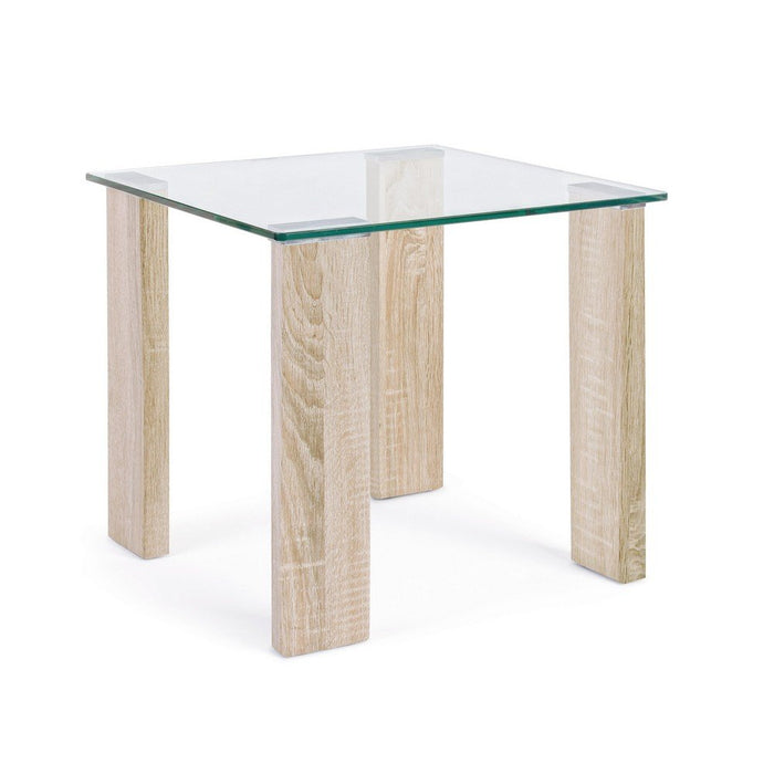 Tavolino Vetro Marrone Moderno da Interno 55x55 - FELIX Colore: Marrone