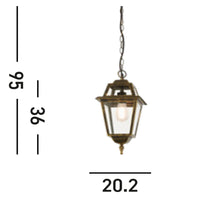 Sospensione Vintage - Decò Nuova Orleans Alluminio Nero E Oro 1 Luce E27